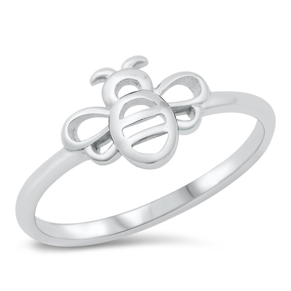 Sterling Silver Bumblebee Ring 925 Fashion Band